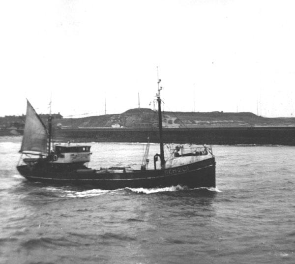 Mijn 4de schip in 1955-56: SCH 201, de SIGURDA: Klik op de foto voor informatie en een vergroting