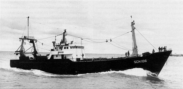Mijn 28ste schip in 1978: SCH 106, de NOORDZEE: Klik op de foto voor informatie en een vergroting